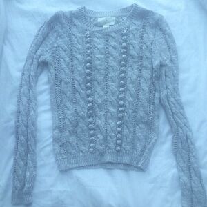 NWOT Gray Pom Pom Sweater